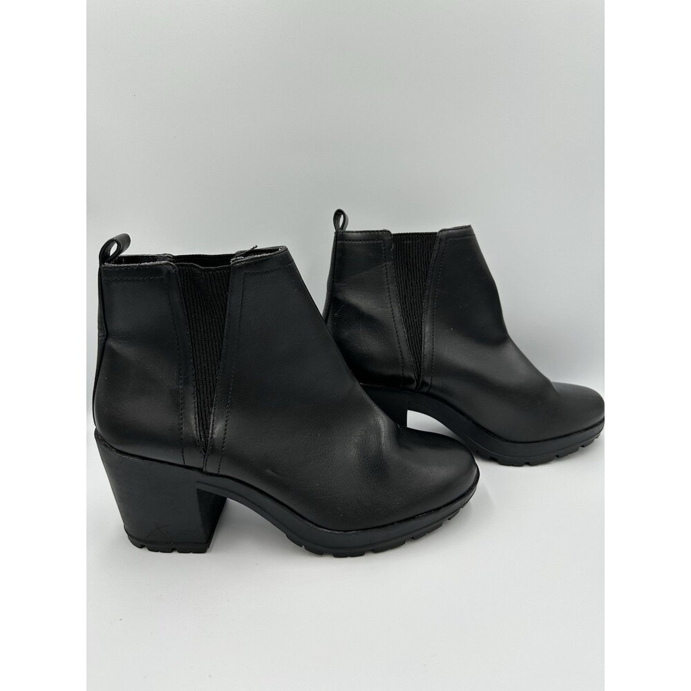 Parker & Sky Black Chunky Boots Pull-On Women’s Size 9.5 Very Good Condition
